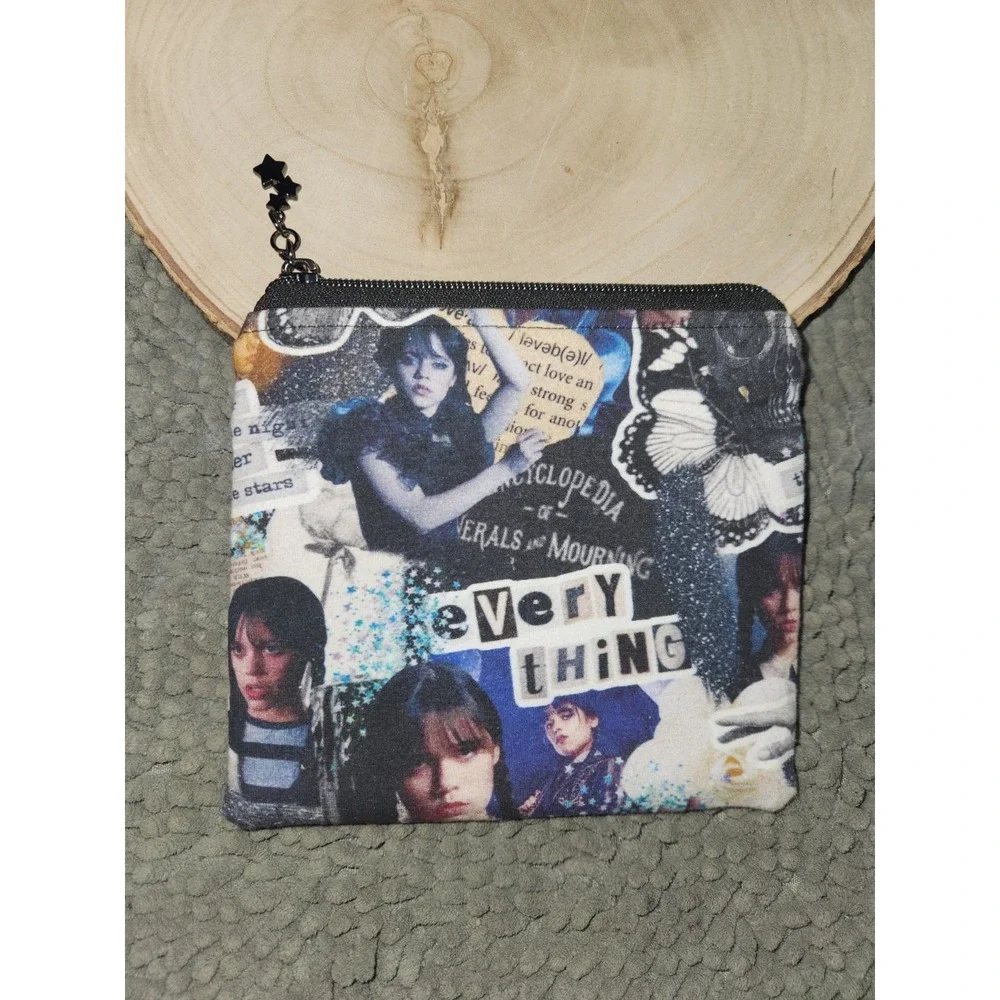 Everything Wednesday~Addams Family‎ Character Collage Cosmetic Zipper Bag Pouch